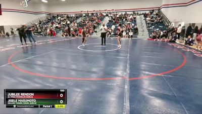 100 lbs Quarterfinal - Jubilee Rendon, El Paso Franklin (Girls) vs Jisele Masumoto, Keller Timber Creek (Girls)