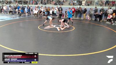 105 lbs X Bracket - Henry Eshom, Soldotna Whalers Wrestling Club vs Braylon Mahoney, Mid Valley Wrestling Club