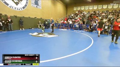 132 lbs Champ. Round 4 - Jordyn Fuentes, Firebaugh vs Anakin Schiemeke, Tehachapi