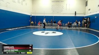 145 lbs Quarterfinal - Corbin Lutz, Wasilla High School vs MARCUS MARTINEZ, Wasilla High School