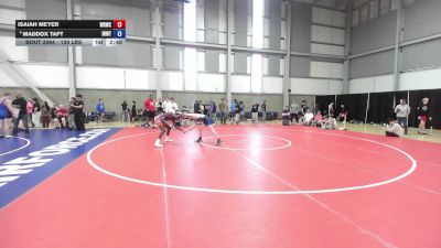 120 lbs Cons. Quarters - Isaiah Meyer, Wrestling Rhinos Wrestling Club vs Maddox Taft, Inland Northwest Wrestling Training Center