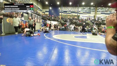 Rr Rnd 1 - Baker Sessions, Mustang Bronco Wrestling Club vs Gunnar Coltharp, Harrah Little League Wrestling
