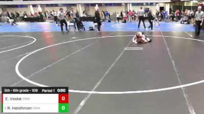 5th - 6th grade - 108 7th Place Match - Eli Vaske, Iowa vs Ryker Heishman, Iowa