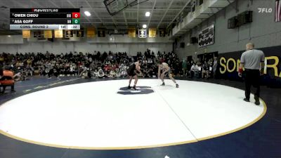 190 lbs Cons. Round 2 - Asa Goff, Newport Harbor vs Owen Chiou, University