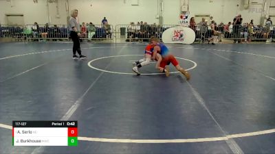 117-127 lbs Round 3 - Aydin Serlo, North Carolina vs Jaxson Burkhouse, Mooresville Wrestling Club