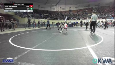 49 lbs Consi Of 8 #1 - Luke Baysinger, Blanchard Youth Wrestling Club vs Hux Smith, Little Axe Takedown Club