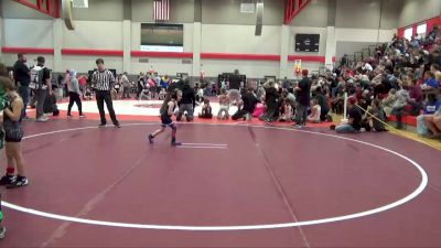 50 lbs Cons. Round 2 - Kinsley Paulson, Auburn Takedown vs Cora Finnegan, Panther Paws Youth Wrestling