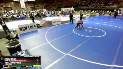 50-55 lbs Round 1 - Ariel Reyes, Hanford High School Wrestling vs Adela Martinez, California