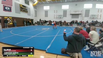 220 lbs Round 2 - Christian Garcia, Lovell Middle School vs Eli Bear, Powell Middle School