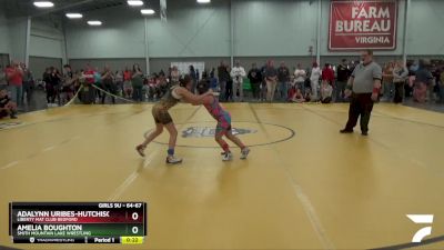 64-67 lbs Round 2 - Adalynn Uribes-Hutchison, Liberty Mat Club Bedford vs Amelia Boughton, Smith Mountain Lake Wrestling