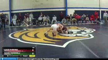 133 lbs Champ Round 1 (16 Team) - Lucas Purpora, Bridgewater State University vs Gianni Manginelli, Springfield