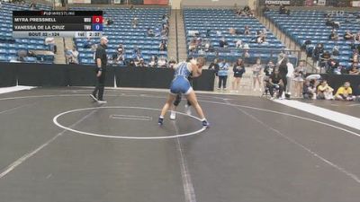 124 lbs Champ. Round 1 - Myra Pressnell, Wayland Baptist University vs Vanessa De La Cruz, Texas Wesleyan