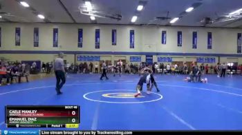 165 lbs Champ. Round 1 - Emanuel Diaz, Aurora Universtiy vs Caele Manley, Wheaton College (Illinois)