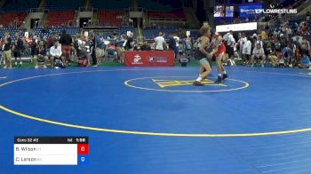 106 lbs Cons 32 #2 - Brannon Wilson, Utah vs Cael Larson, South Dakota