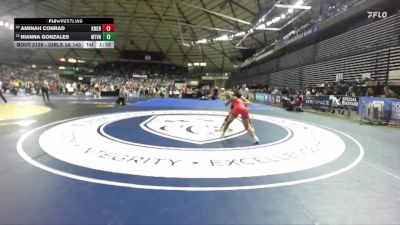 Girls 3A 140 lbs Champ. Round 1 - Rianna Gonzales, Mount Vernon (Girls) vs Aminah Conrad, Kent Meridian (Girls)