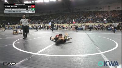 82 lbs Round Of 16 - Jaidyn Wilson, Mustang Bronco Wrestling Club vs Brinnlie Hadjiconstantinou, Beggs Youth Wrestling Program