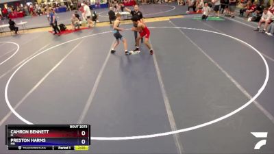 132 lbs Cons. Round 1 - Camron Bennett, IA vs Preston Harms, MN