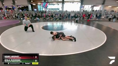 92 lbs 3rd Place Match - Henry Hershey, Austin Wrestling Academy vs Emilia Rudzinski, Texas Elite Wrestling Club