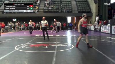 197 lbs Champ. Round 1 - Eric Karas, Eastern Oregon University (OR) vs Luke Miller, Simpson (Calif.)