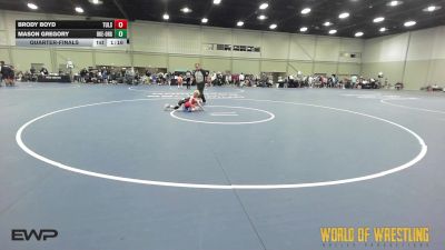 56 lbs Quarterfinal - Brody Boyd, Tulsa Elite 12U 2 vs Mason Gregory, OK Elite 12U Orange