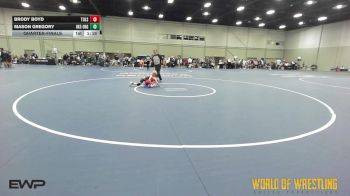 56 lbs Quarterfinal - Brody Boyd, Tulsa Elite 12U 2 vs Mason Gregory, OK Elite 12U Orange