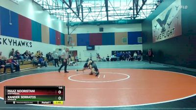 126 lbs Cons. Round 1 - Xander Serratos, Sprague vs Maaz Nooristani, Southridge