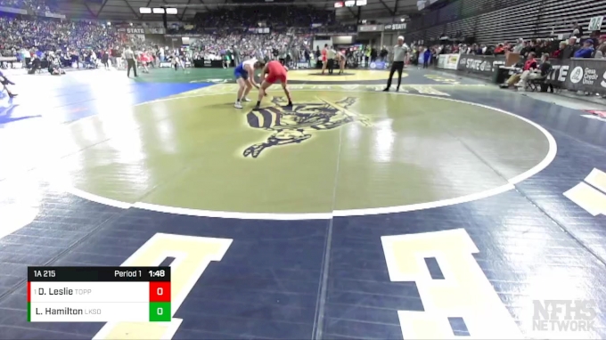 1A 215 lbs Quarterfinal - Darrell Leslie, Toppenish vs Liam Hamilton ...