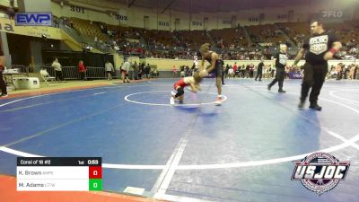 92 lbs Consi Of 16 #2 - Kinsler Brown, Amped Wrestling Club vs Malachi Adams, L-Town Titans