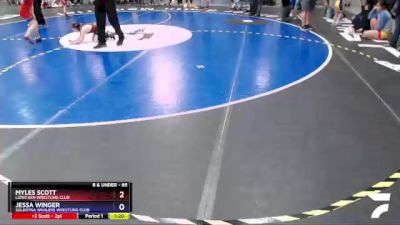 85 lbs X Bracket - Myles Scott, Lions Den Wrestling Club vs Jessa Winger, Soldotna Whalers Wrestling Club