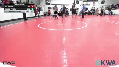 49 lbs Quarterfinal - Jep Victor, Vinita Kids Wrestling vs Oliver Tipton, Wyandotte Youth Wrestling