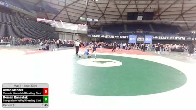 92 lbs Cons. Rd Of 16 - Axton Mendez, Thunder Mountain Wrestling Club vs Roman Banashak, Snoqualmie Valley Wrestling Club