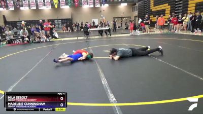 65 lbs Round 3 - Mila Sebolt, Sebolt Wrestling Academy vs Madeline Cunningham, Sebolt Wrestling Academy