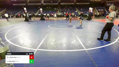 106 lbs Quarterfinal - Antoine Jackman, Greater Lowell vs John Woodall, Franklin