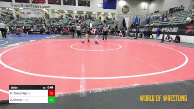 98 lbs Consi Of 8 #1 - Kary Takashige, New Plymouth vs Zoey Shafer, Threshold