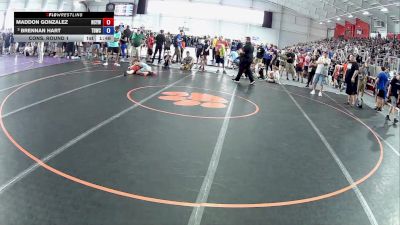 80 lbs Cons. Round 1 - Maddon Gonzalez, New Castle Youth Wrestling Club vs Brennan Hart, Team Donahoe Wrestling Club