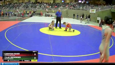 100 lbs Round 3 - Carmynn Fisher, Cougar Mat Club vs Tylee Grosdidier, New Plymouth