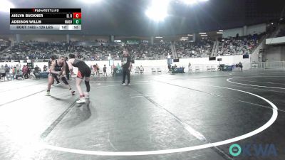 126 lbs 5th Place - Aislyn Buckner, El Reno Wrestling Club vs Addison Willis, Wagoner Takedown Club