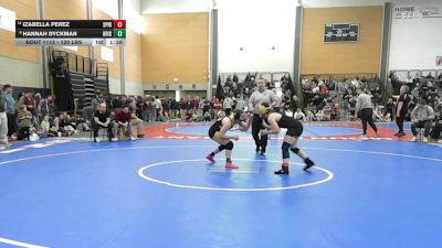 120 lbs Quarterfinal - Izabella Perez, Springfield Central (W) vs Hannah Dyckman, Bristol County/Dighton Rehoboth