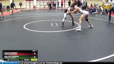 133 lbs Cons. Semi - Kellen Hanson, Linfield University vs Julio Ramirez, Hotshots Wrestling