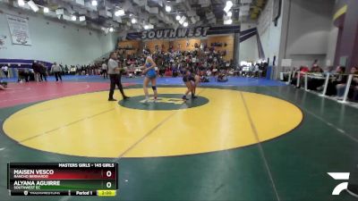 145 Girls Quarterfinal - Maisen Vesco, Rancho Bernardo vs Alyana Aguirre, Southwest EC