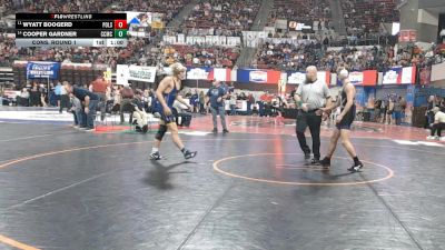 A - 150 lbs Cons. Round 1 - Cooper Gardner, Custer Co. (Miles City) vs Wyatt Boogerd, Polson