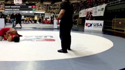 Junior Boys - 175 lbs Champ. Round 2 - Colby Thompson, Chico High School Wrestling vs Ernesto Cortez