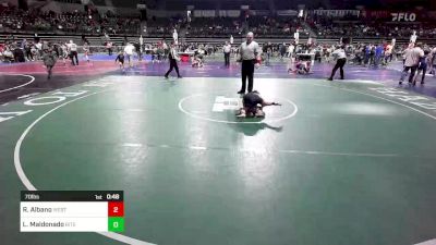 70 lbs Consi Of 8 #1 - Rocco Albano, West Essex vs Logan Maldonado, Bitetto Trained Wrestling