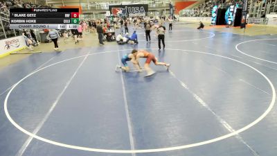 Junior Boys - 126 lbs Champ. Round 2 - Blake Getz, Roncalli Wrestling Foundation vs Korbin Hoke, Colorado