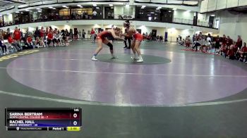 145 lbs Round 2 (16 Team) - Rachel Hall, Brock University vs Sarina Bertram, North Central College (B)