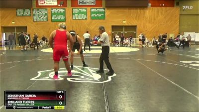 285 lbs Quarterfinal - Jonathan Garcia, Bakersfield College vs Emiliano Flores, East Los Angeles College