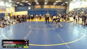 97 lbs Cons. Semi - Emerson Webber, Hernando High School vs Juliana Mills, Flagler Wrestling Club