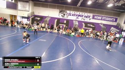 55 lbs Quarterfinal - Knox Staheli, Bear River Jr High Wrestling C vs Ezra Heredia, Agon Academy