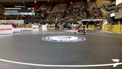 Bantam - 62 lbs Cons. Round 2 - Kayden Rodriguez, Total Kaos Wrestling Club vs Calvin Rucobo