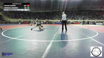 92 lbs Round Of 32 - Colten Cowden, Fort Gibson vs Jeremiah Andrews, Lincoln Christian